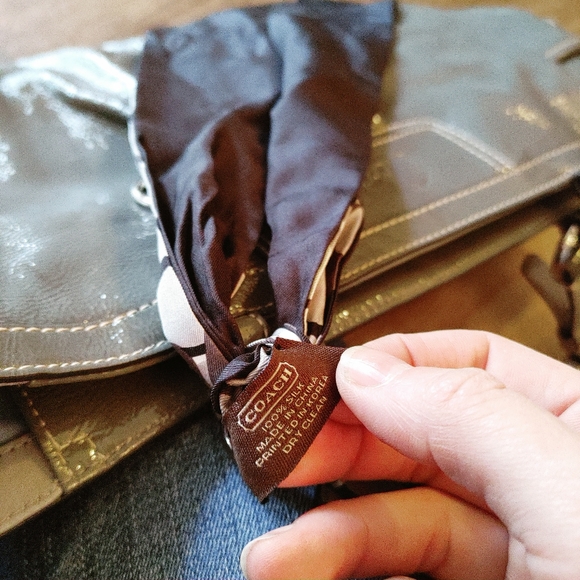 Coach Leather Shoulder Bag with Silk Scarf detail - Picture 6 of 9